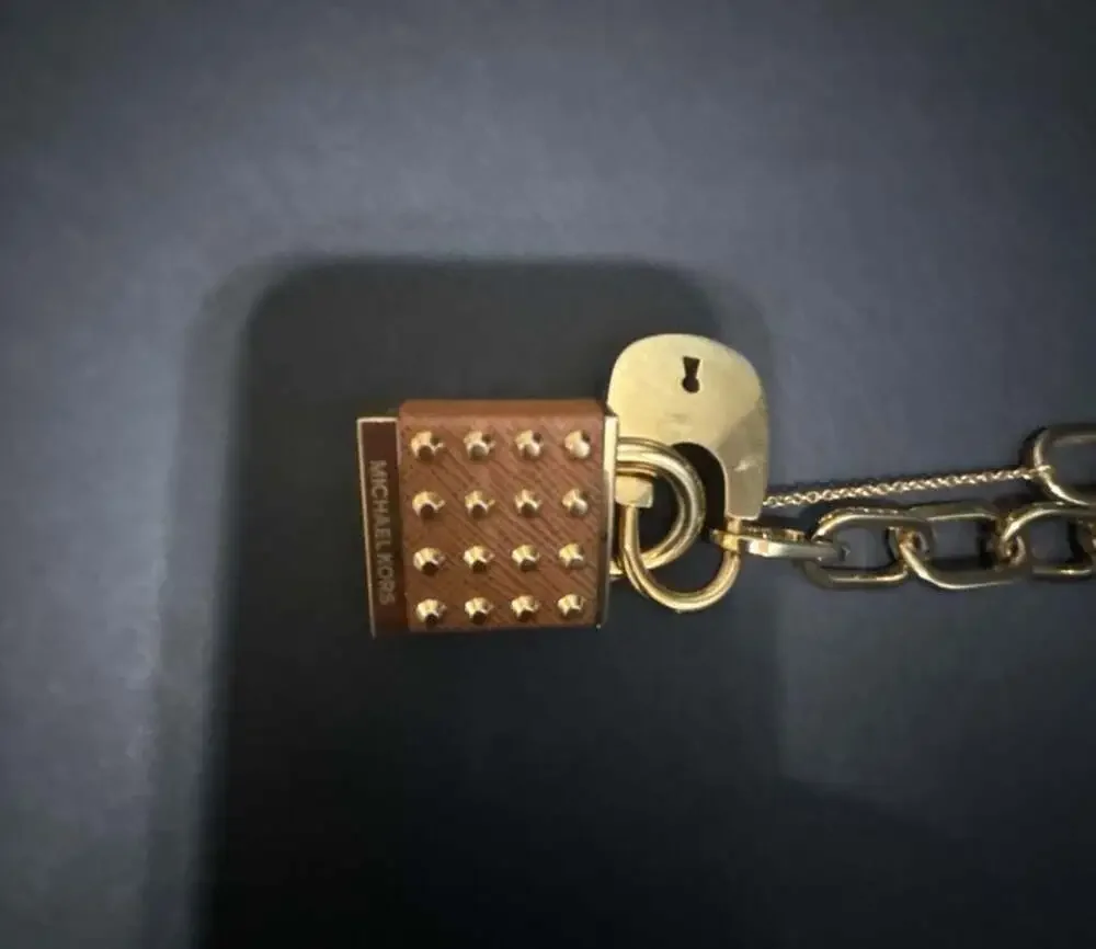 Michael Kors Padlock Charm Chain Link Bracelet in Gold-Tone